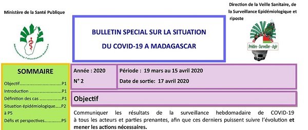 Bulletin épidémiologique n°2 du Covid 19